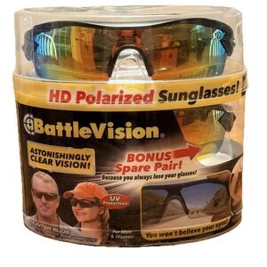 As Seen On TV BattleVision HD Polarized Sunglasses 2 Pairs, Eliminate Glare